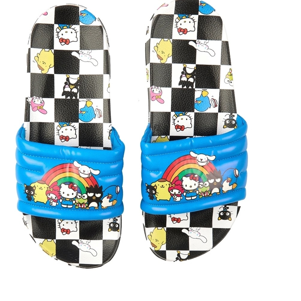 Hello Kitty Blue Rainbow Slide Sandals